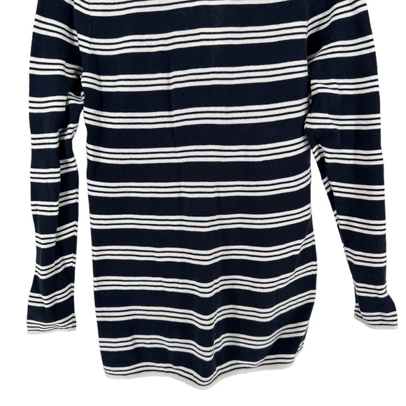 Brooks Brothers Navy White Striped Button Front Cardigan Sweater Pockets size M - Picture 6 of 11